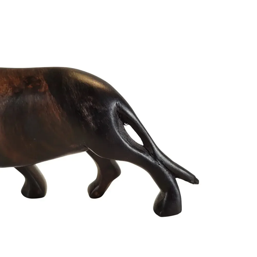 Hand Carved Wood Lion Figurine Safari Jungle Decor 6
